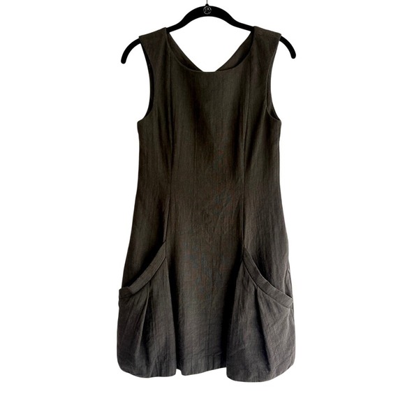 Theyskens' Theory Dresses & Skirts - Theyskens Theory Black Wool Linen Blend Sleeveless Mini Dress with Pockets 2